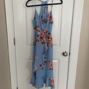 Lulus floral wrap midi dress, great condition!